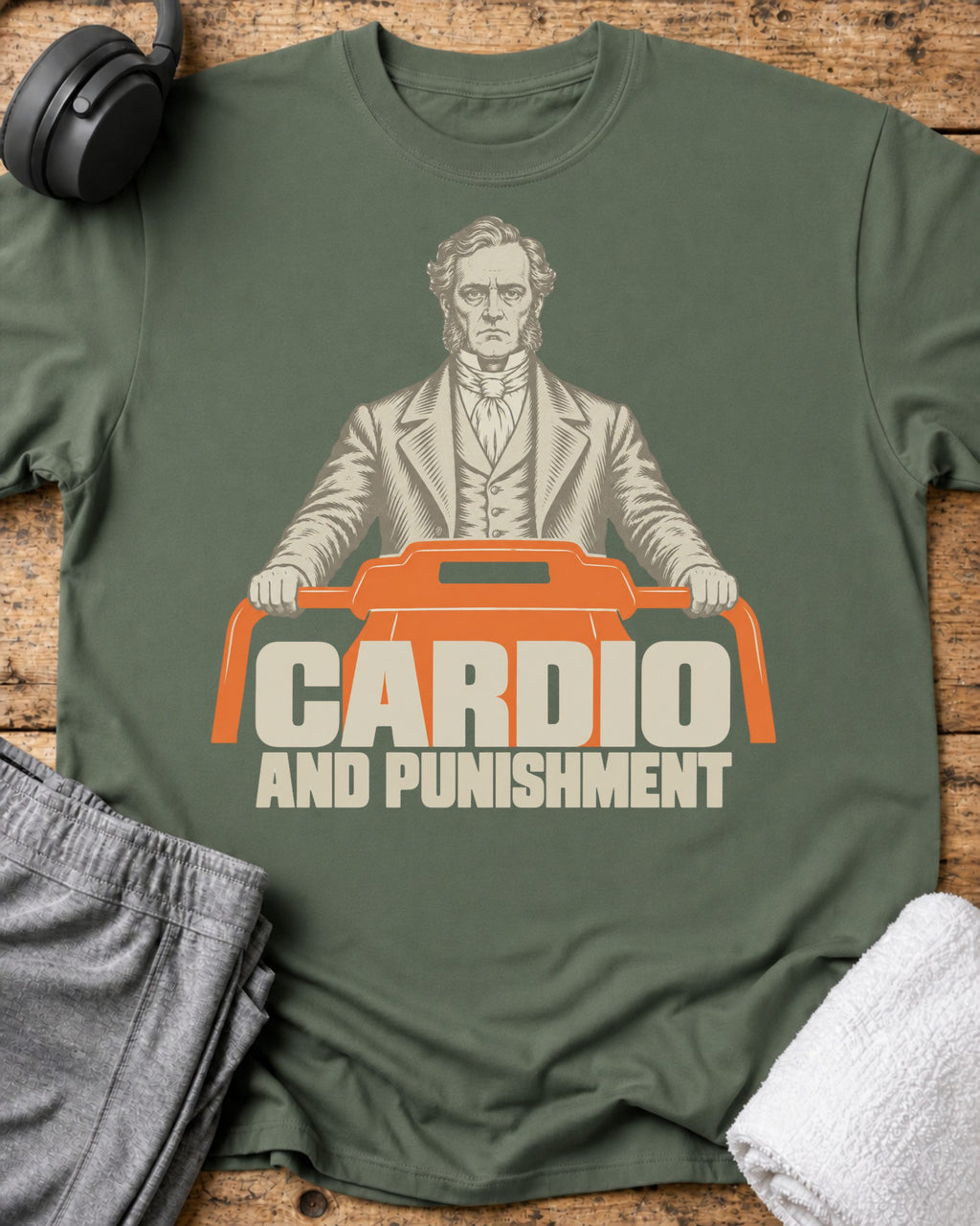 Cardio And Punishment T-Shirt — Military Green