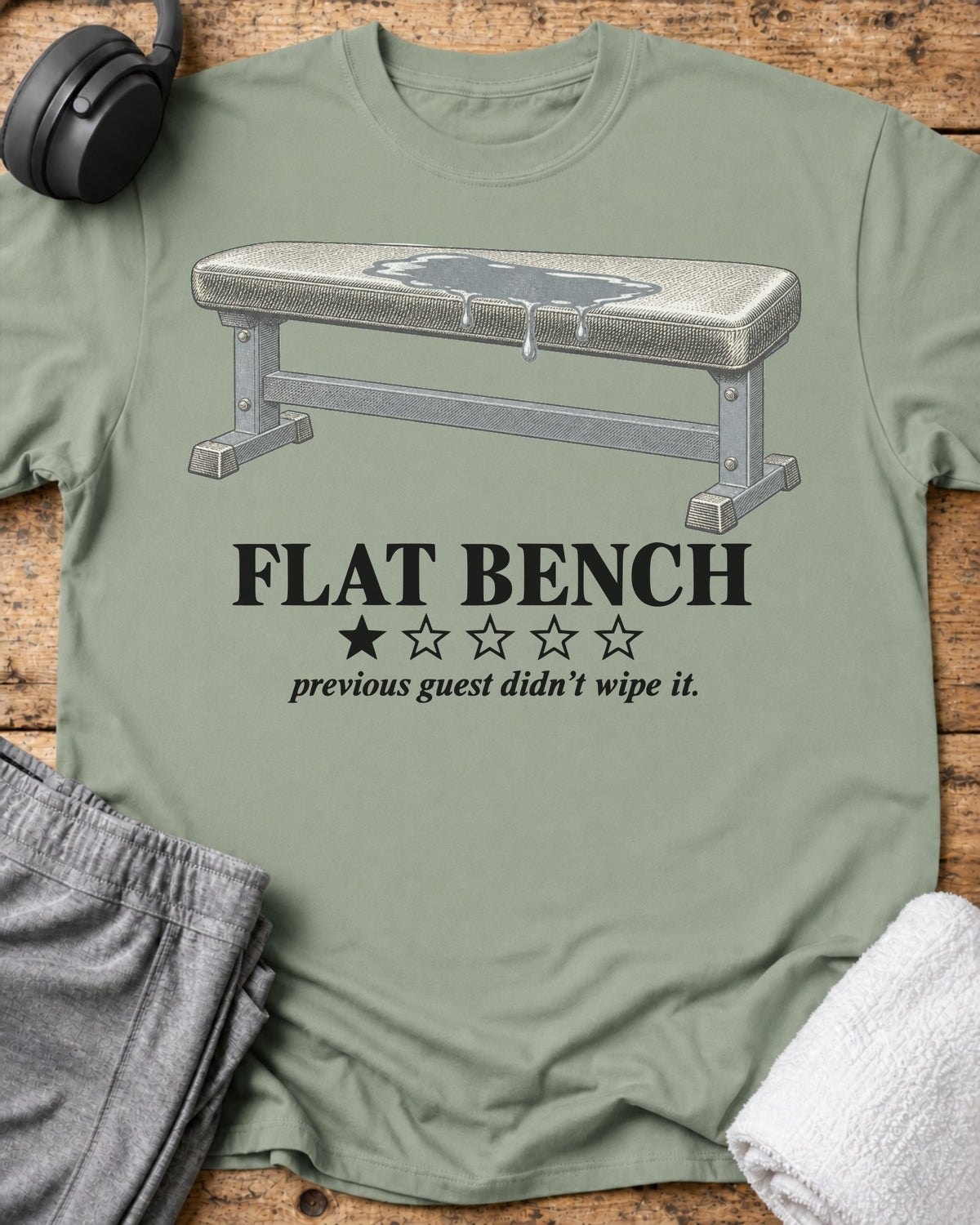 Flat Bench Review T-Shirt — Sage