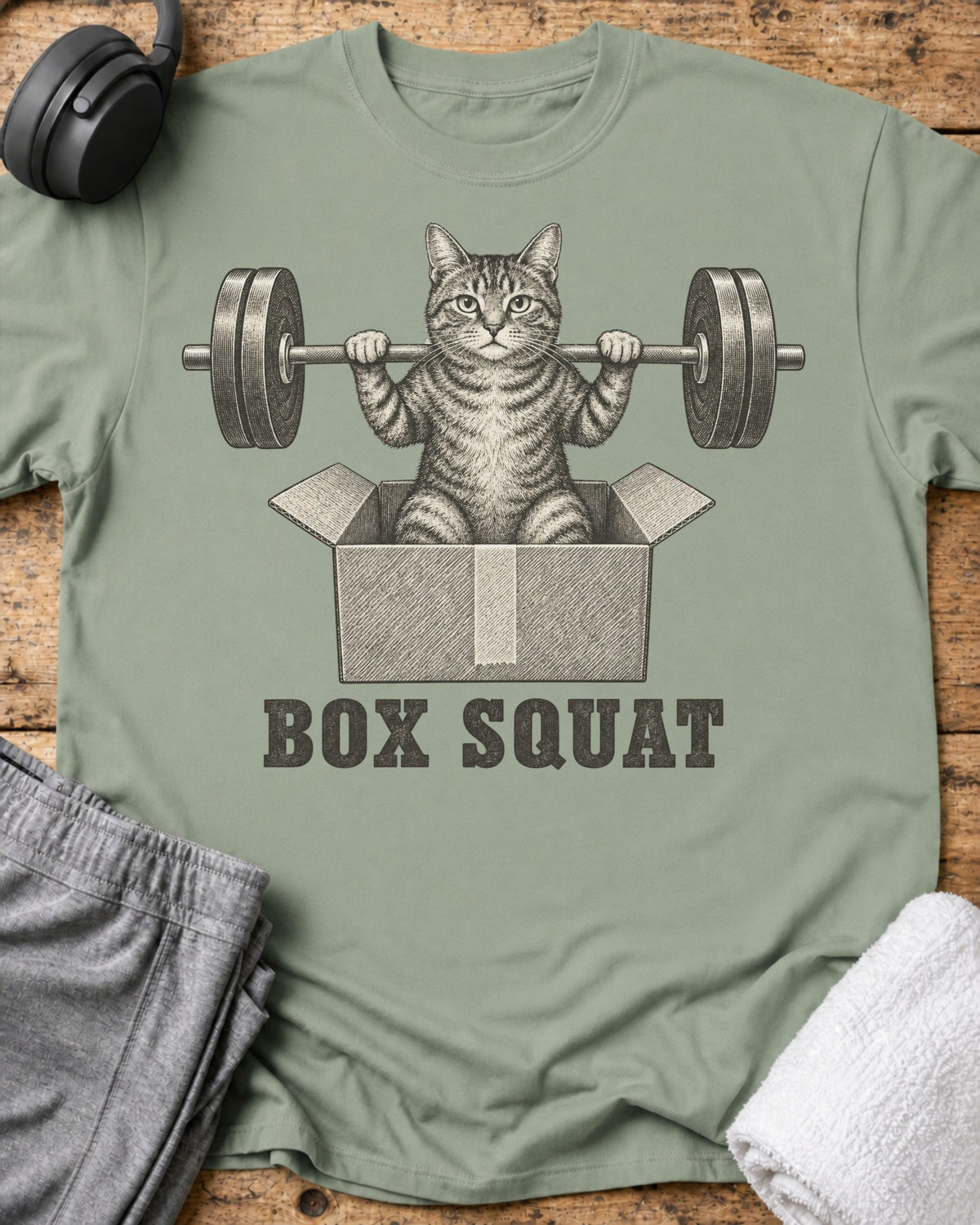 Box Squat T-Shirt — Sage