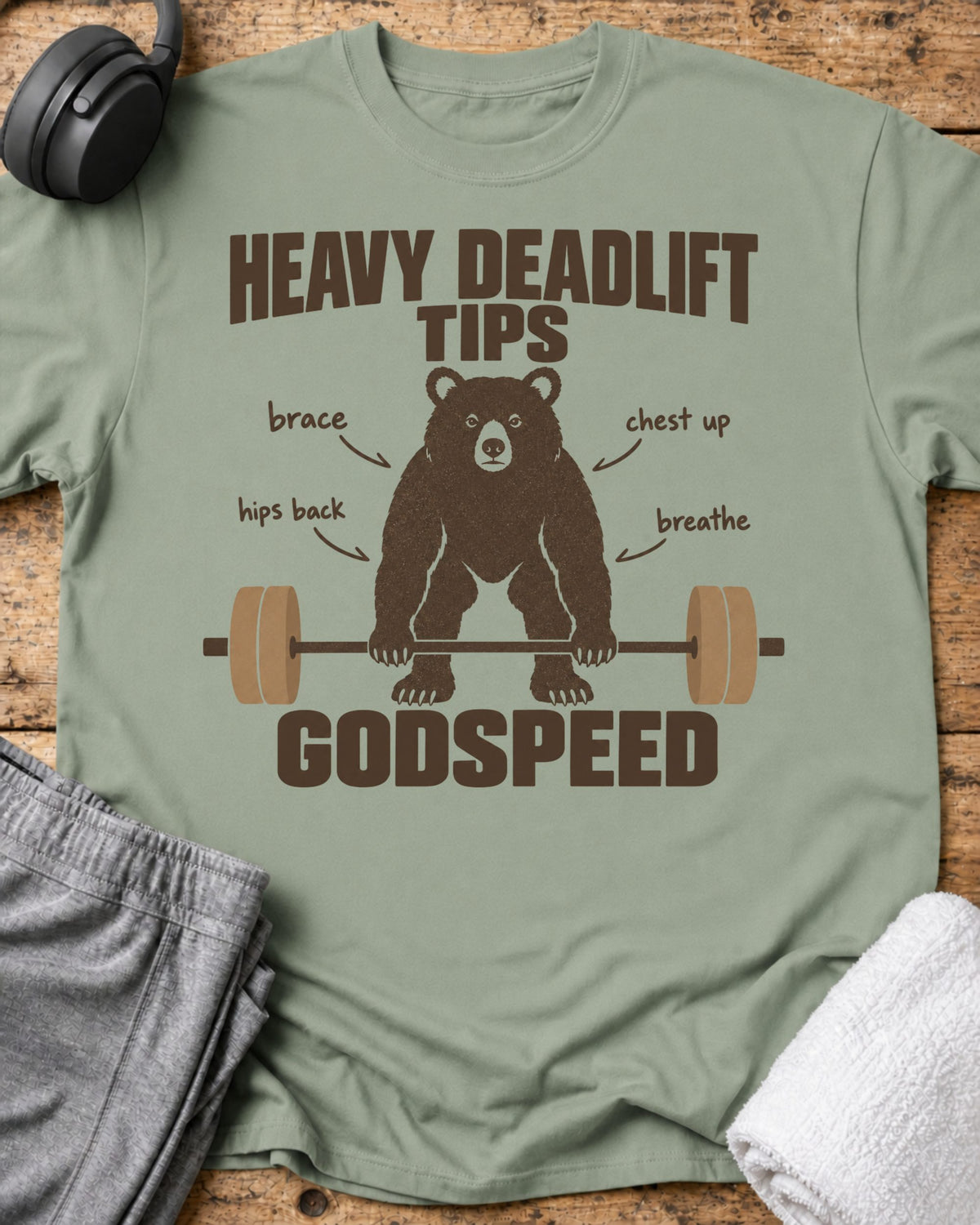 Heavy Deadlift Tips T-Shirt — Sage