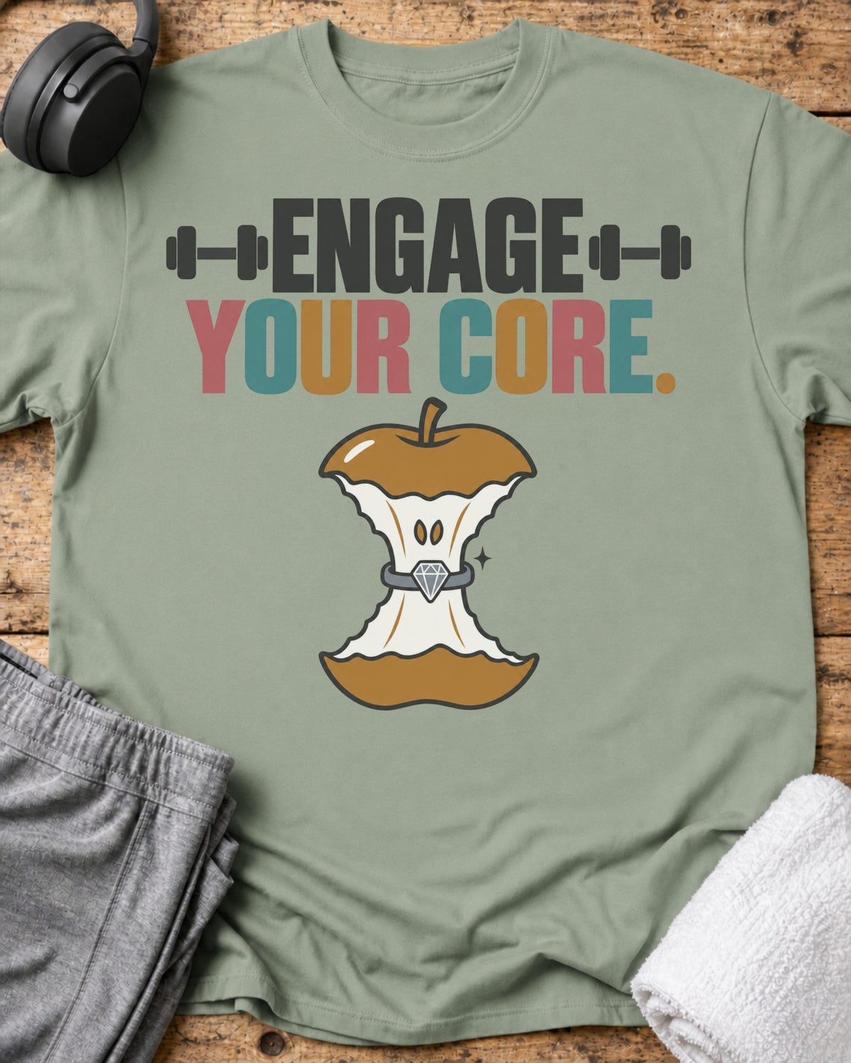 Engage Your Core T-Shirt — Sage