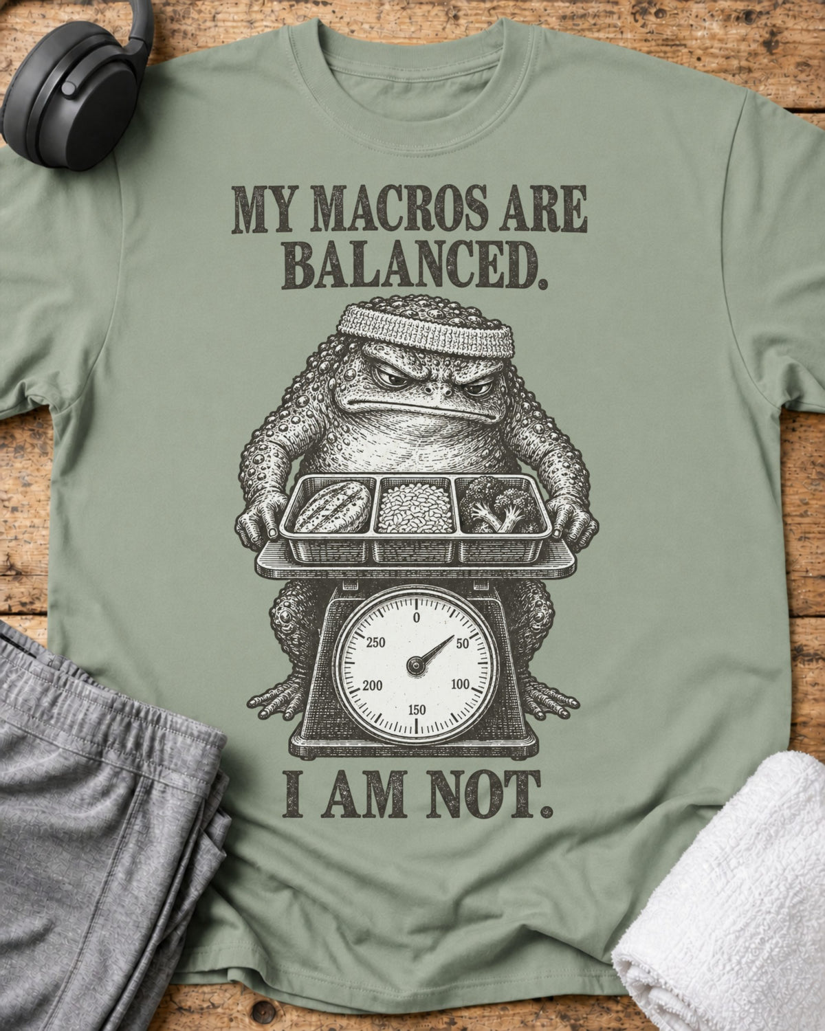 Macros Are Balanced T-Shirt — Sage
