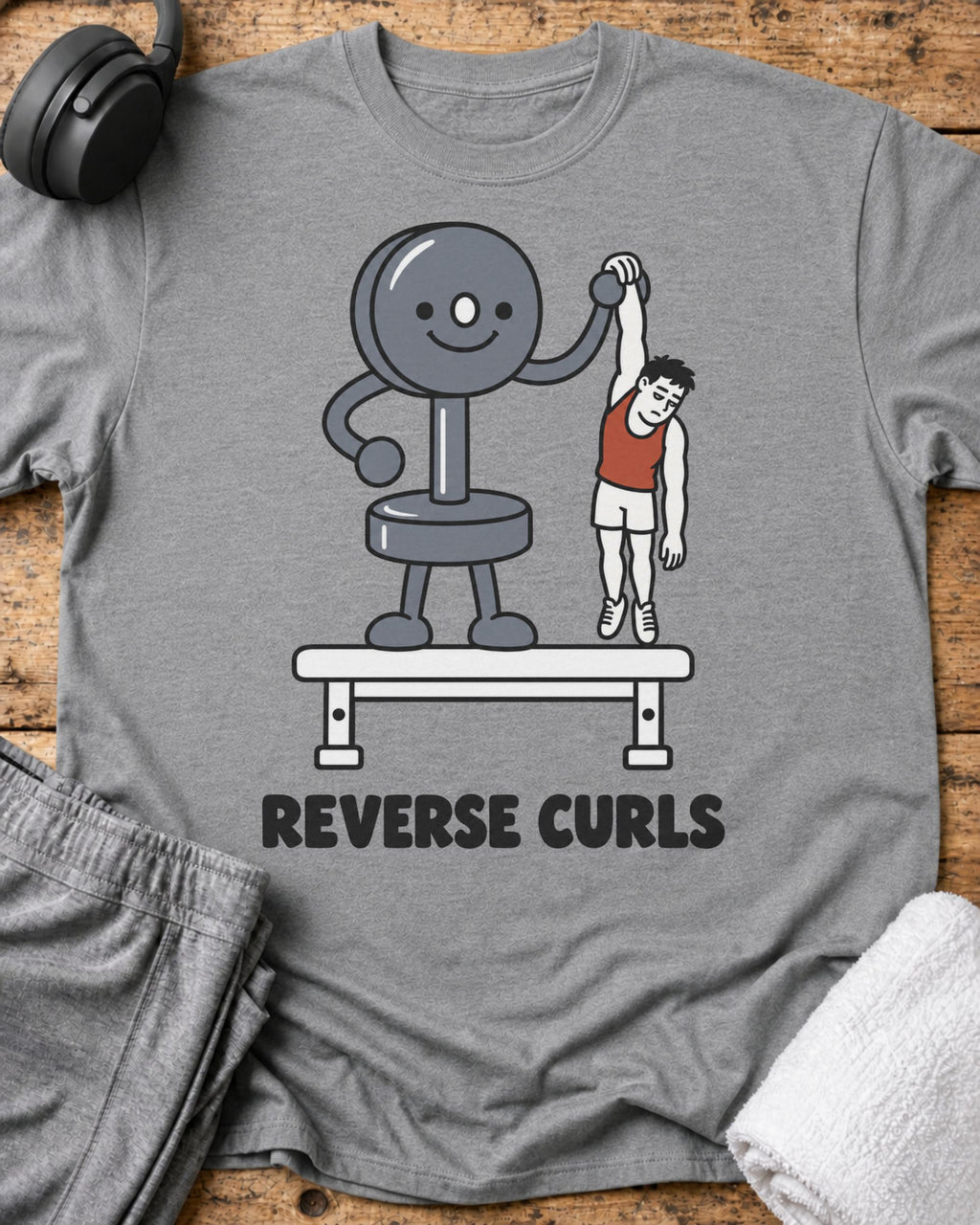 Reverse Curls T-Shirt — Sport Grey