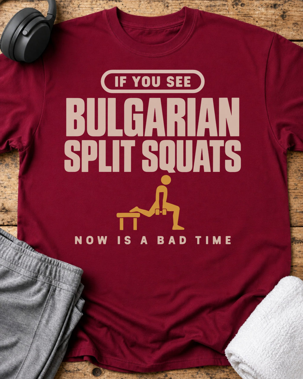 If Split Squats T-Shirt — Cardinal Red