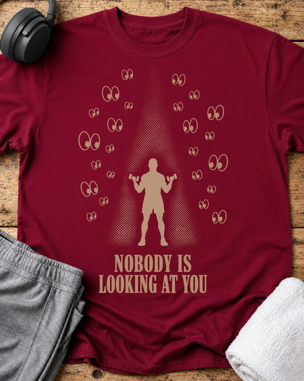Nobody Is Looking T-Shirt — Cardinal Red