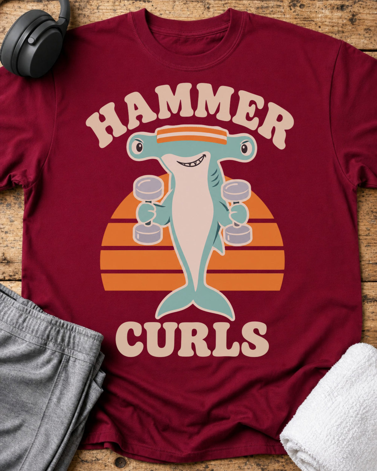 Hammer Curls T-Shirt — Cardinal Red