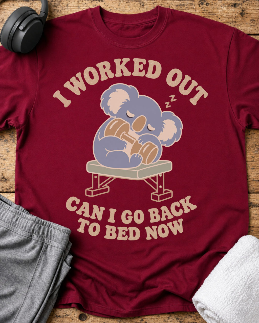 I Worked Out T-Shirt — Cardinal Red
