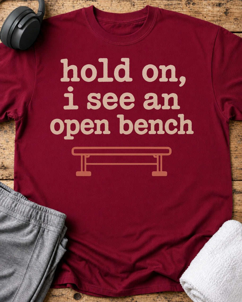 Hold On Bench T-Shirt — Cardinal Red