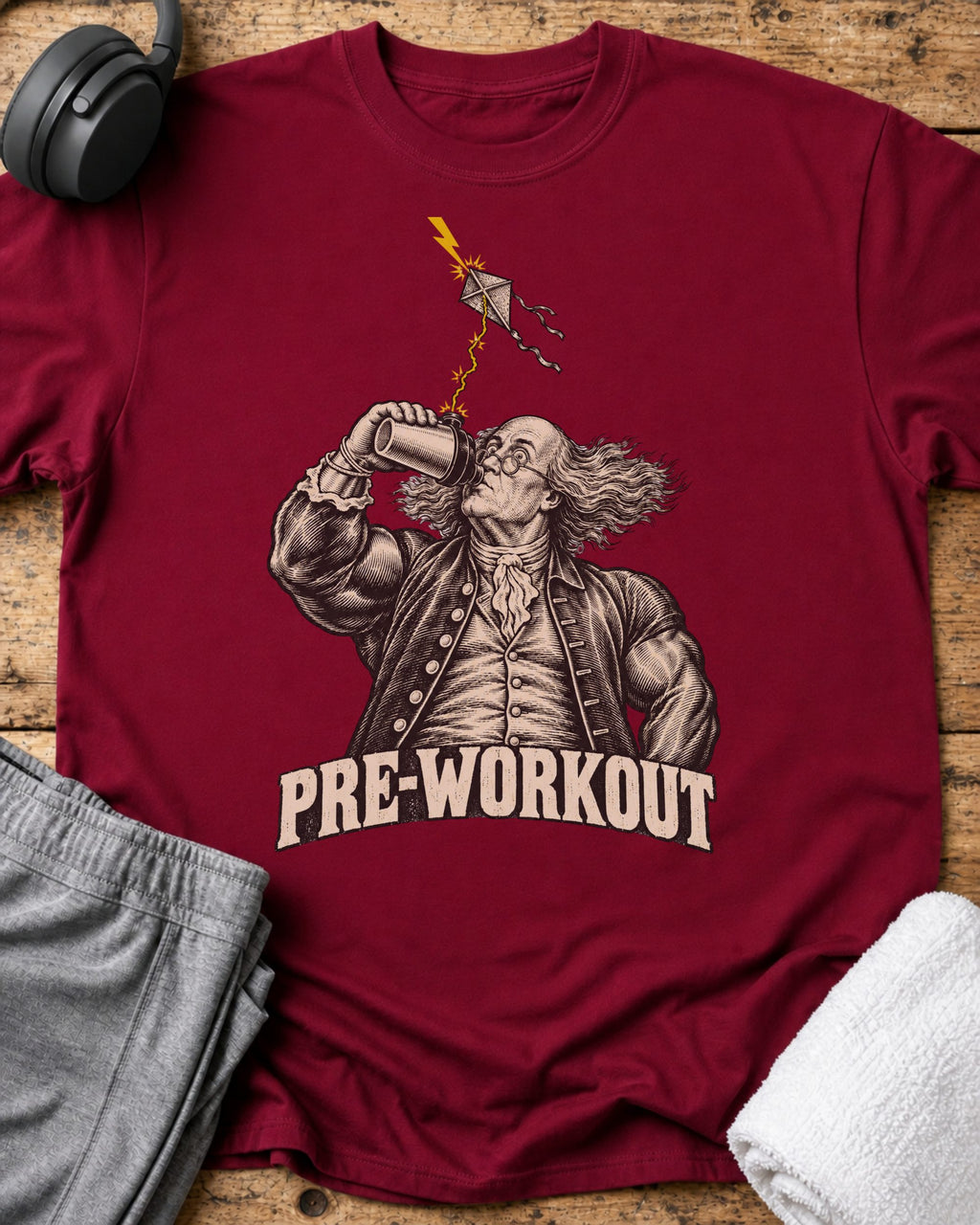 Pre-workout Franklin T-Shirt — Cardinal Red