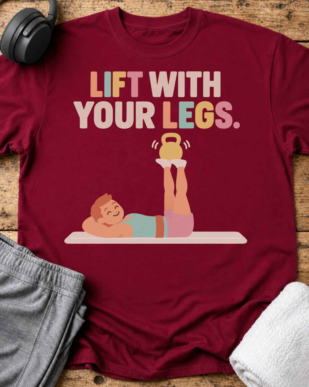 Lift With Legs T-Shirt — Cardinal Red