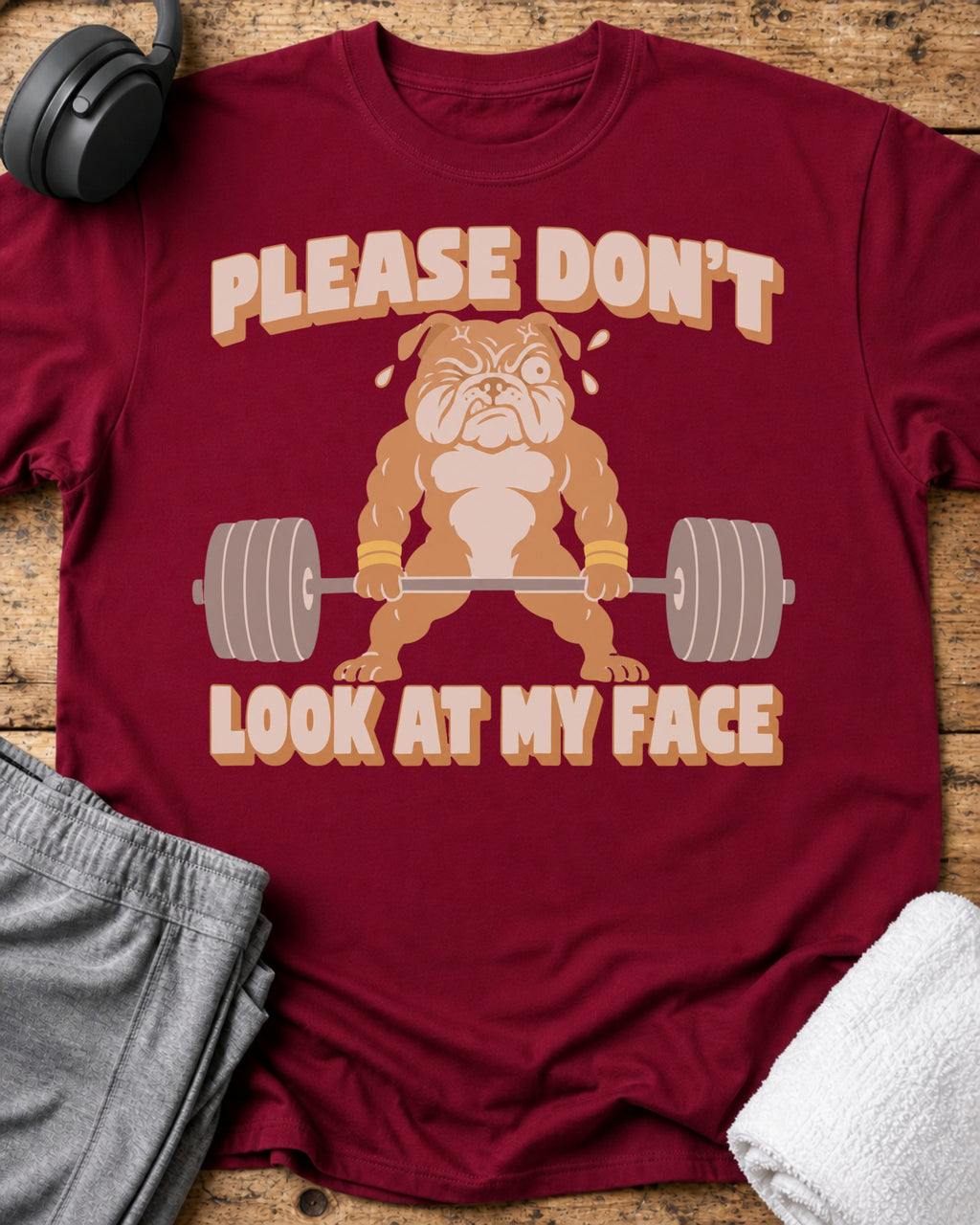 Please Don't Look T-Shirt — Cardinal Red