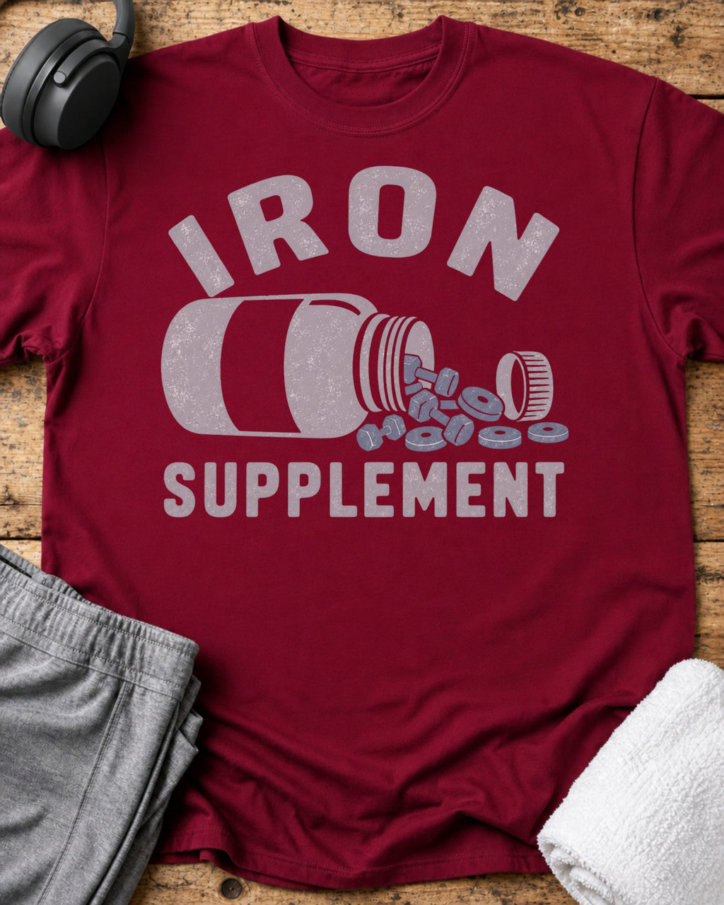 Iron Supplement T-Shirt — Cardinal Red