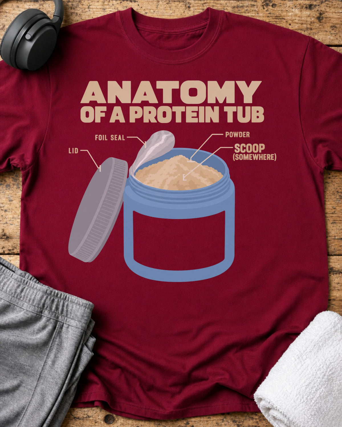 Anatomy Protein Tub T-Shirt — Cardinal Red