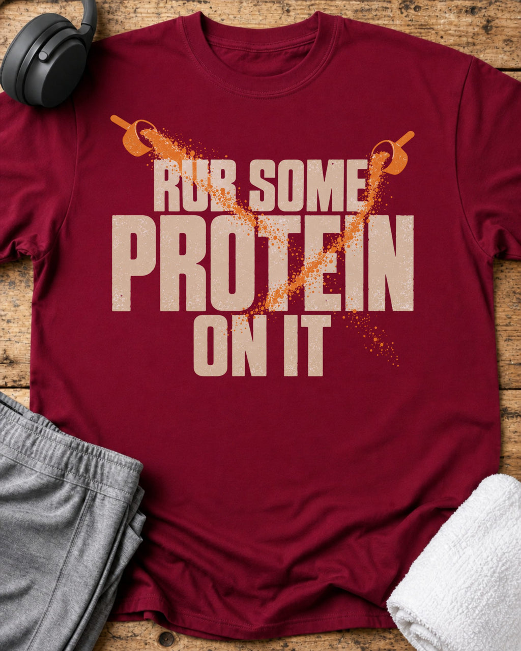 Rub Some Protein T-Shirt — Cardinal Red