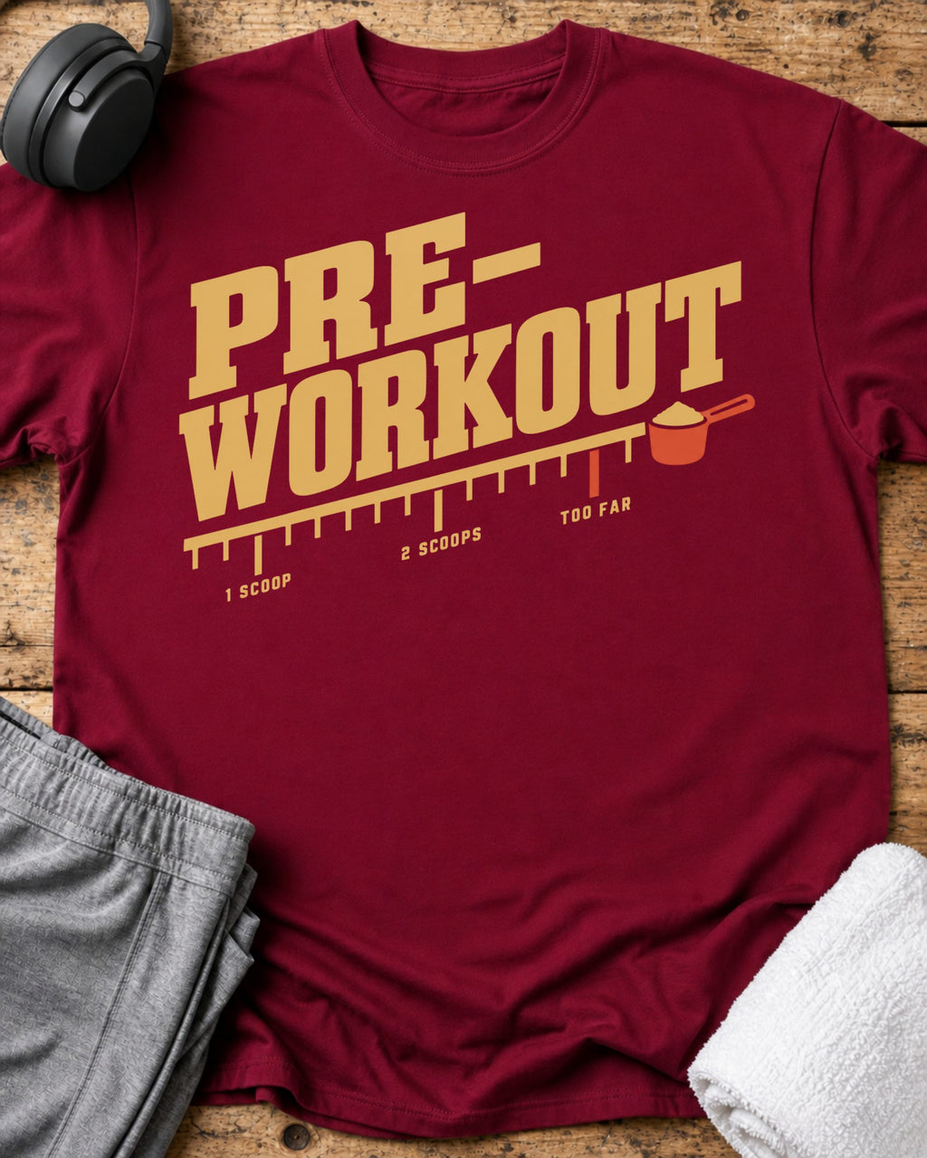 Pre-workout Label T-Shirt — Cardinal Red