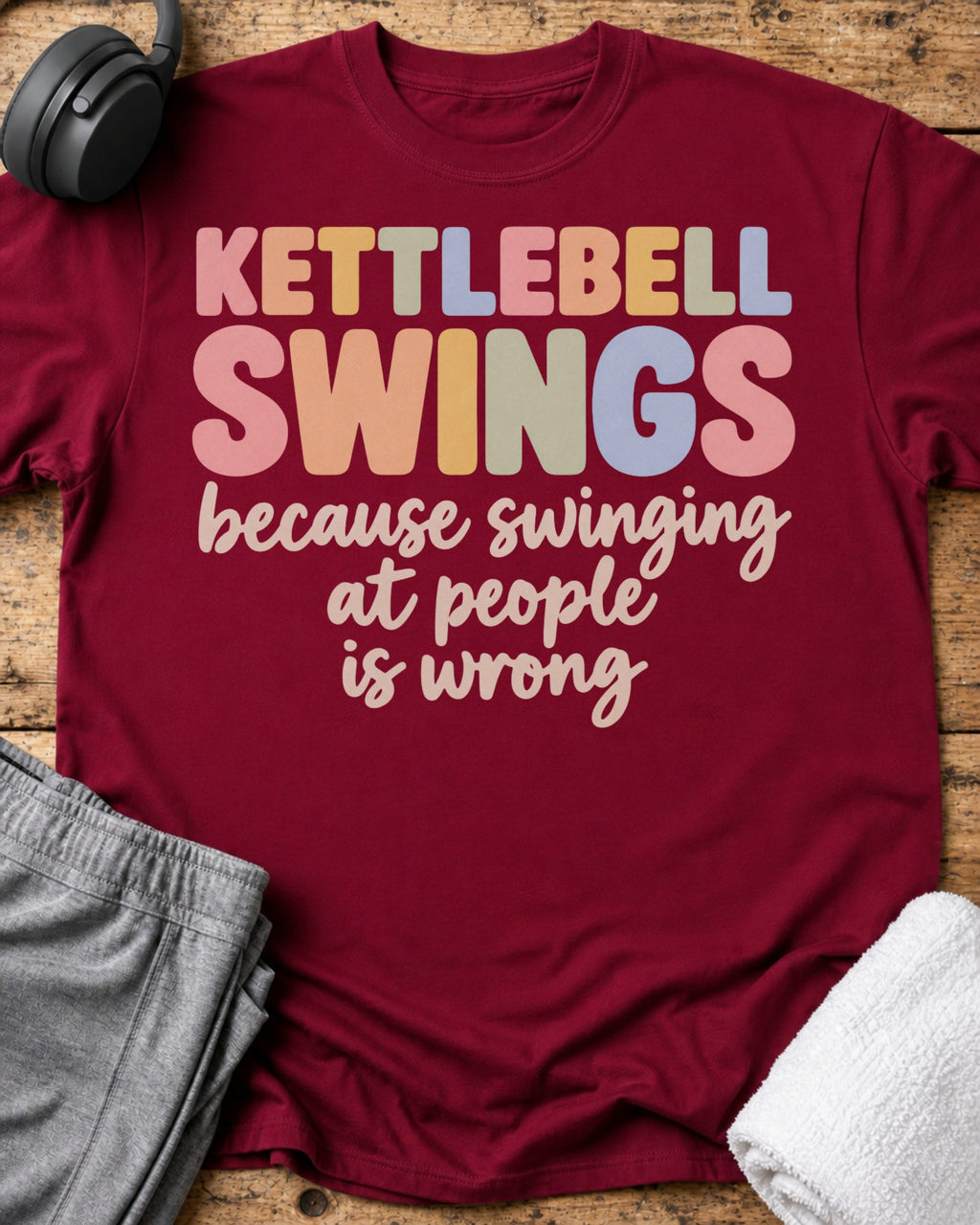 Swinging At People T-Shirt — Cardinal Red