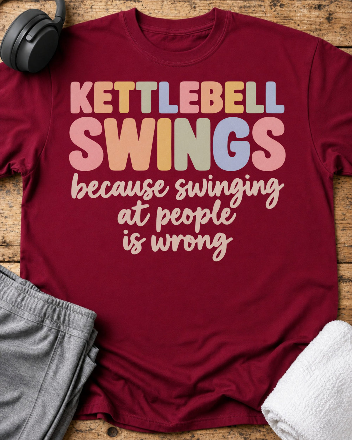 Swinging At People T-Shirt — Cardinal Red