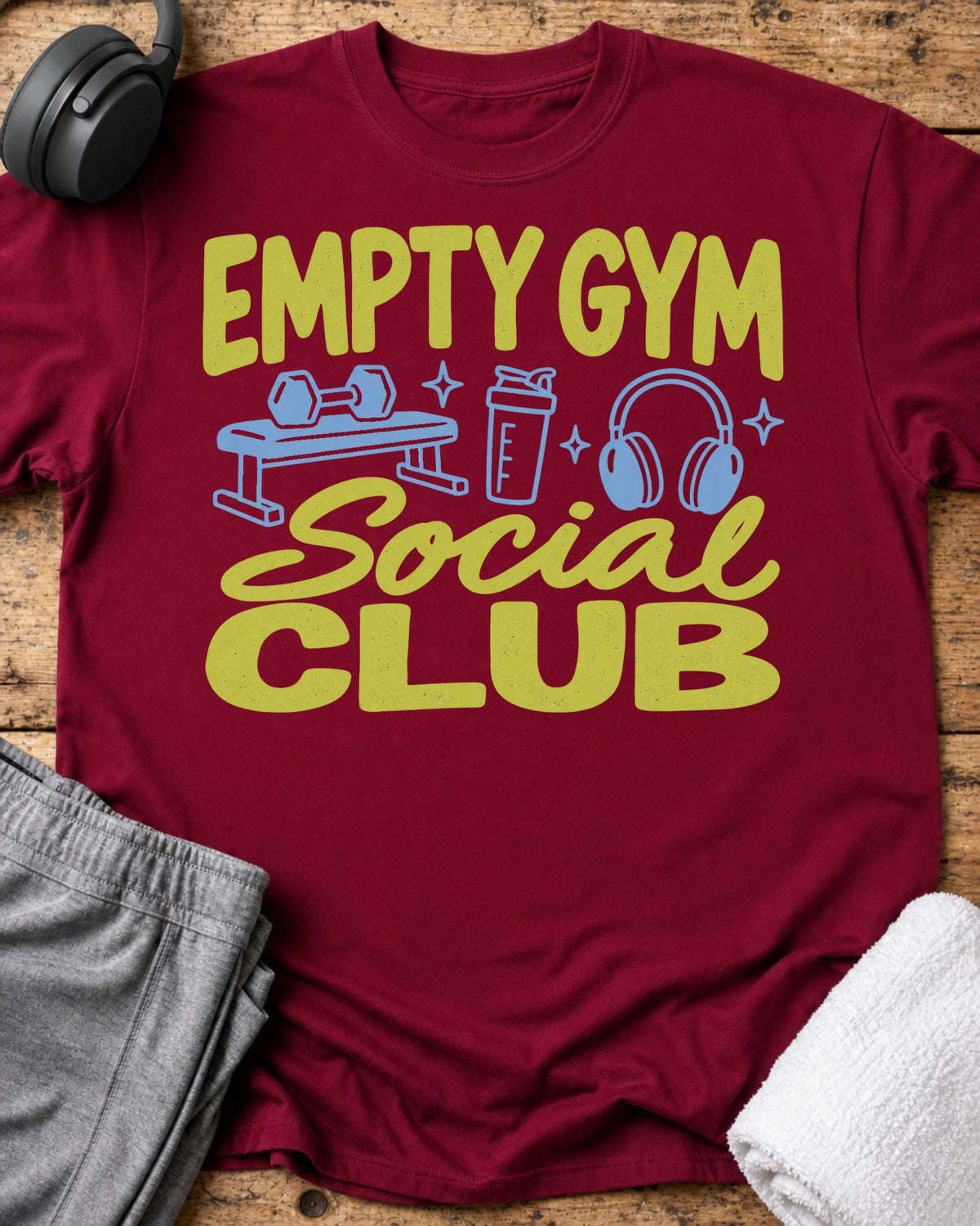 Empty Gym Club T-Shirt — Cardinal Red