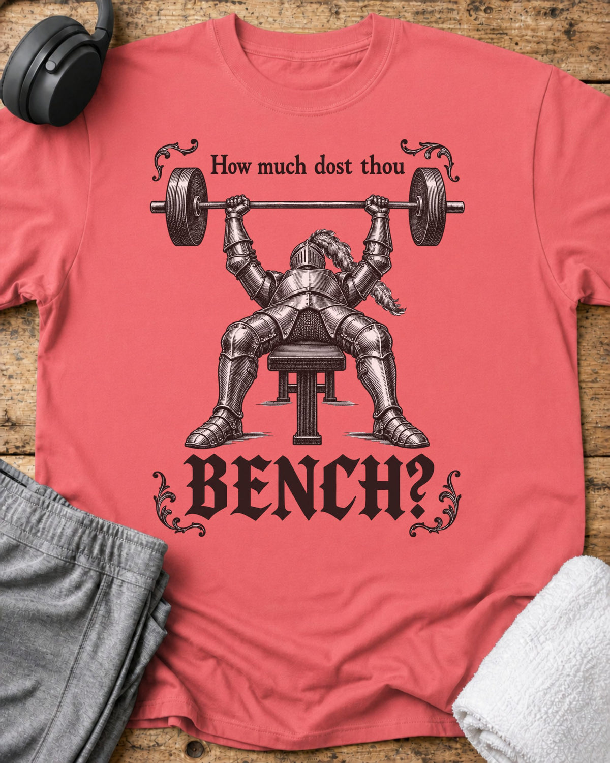 How Much Bench T-Shirt — Coral Silk