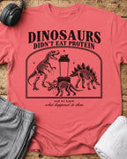 Dinosaurs Protein T-Shirt — Coral Silk