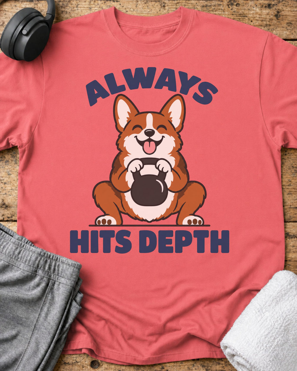 Always Hits Depth T-Shirt — Coral Silk