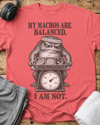 Macros Are Balanced T-Shirt — Coral Silk