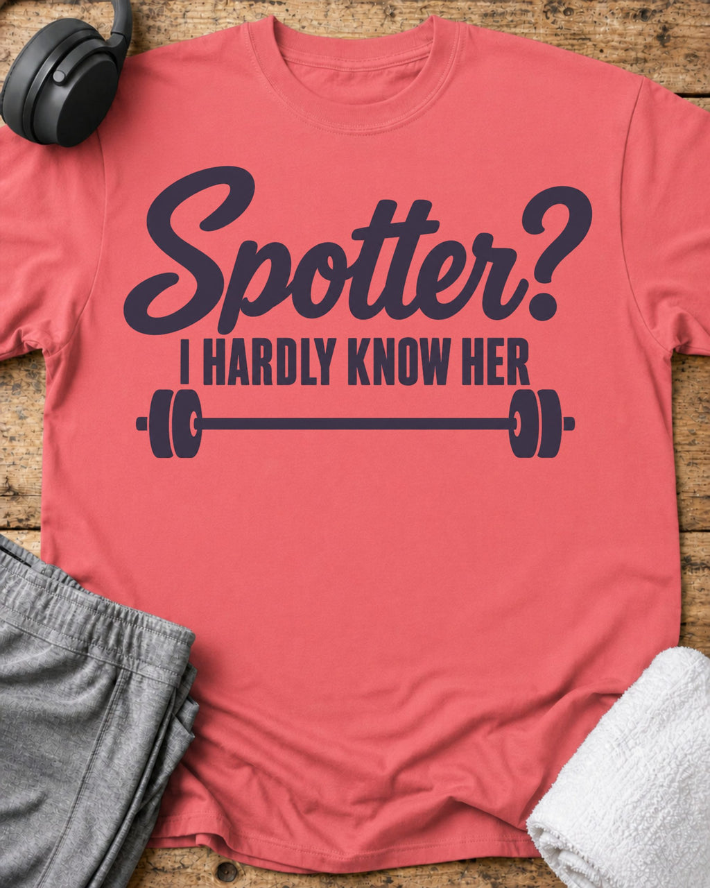 Spotter Hardly Know T-Shirt — Coral Silk