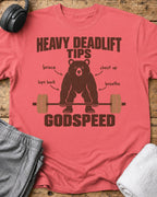 Heavy Deadlift Tips T-Shirt — Coral Silk