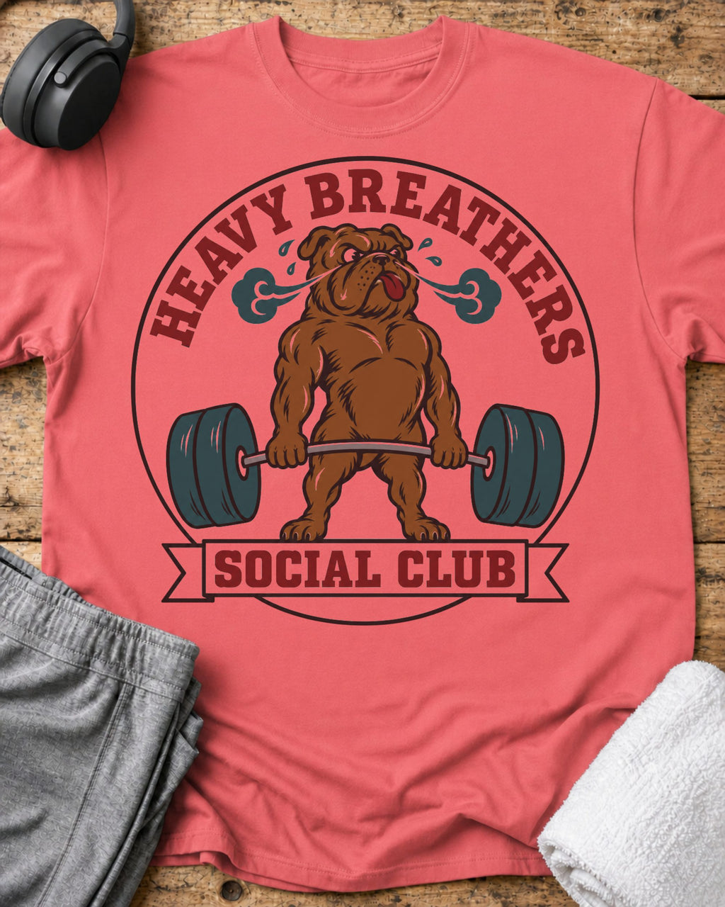 Heavy Breathers Social T-Shirt — Coral Silk