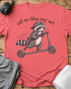 Off To Film T-Shirt — Coral Silk