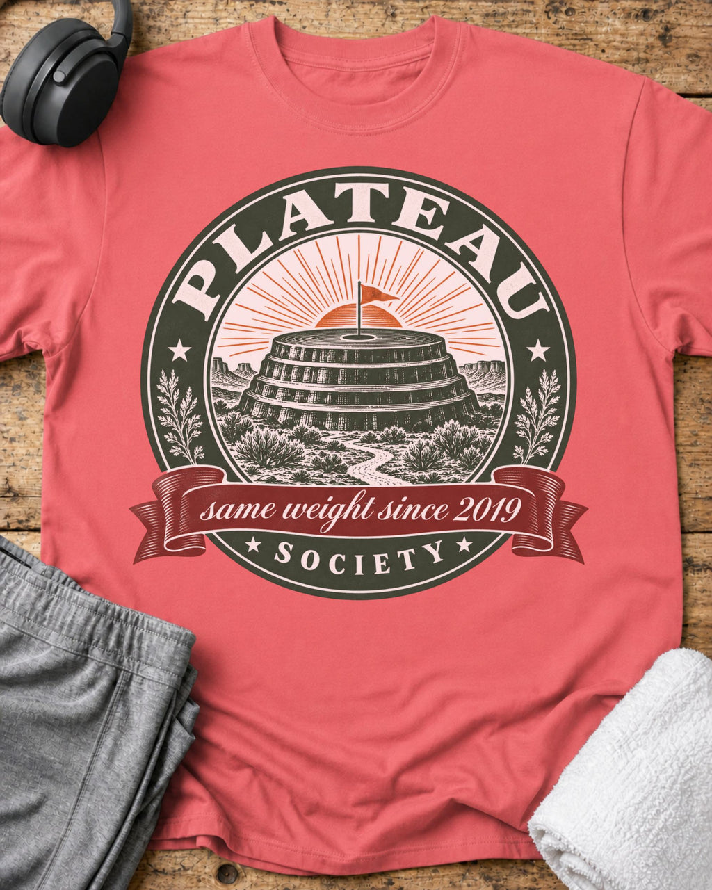 Plateau Society T-Shirt — Coral Silk