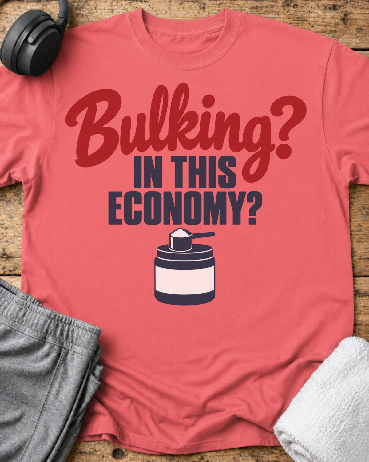 Bulking Economy T-Shirt — Coral Silk