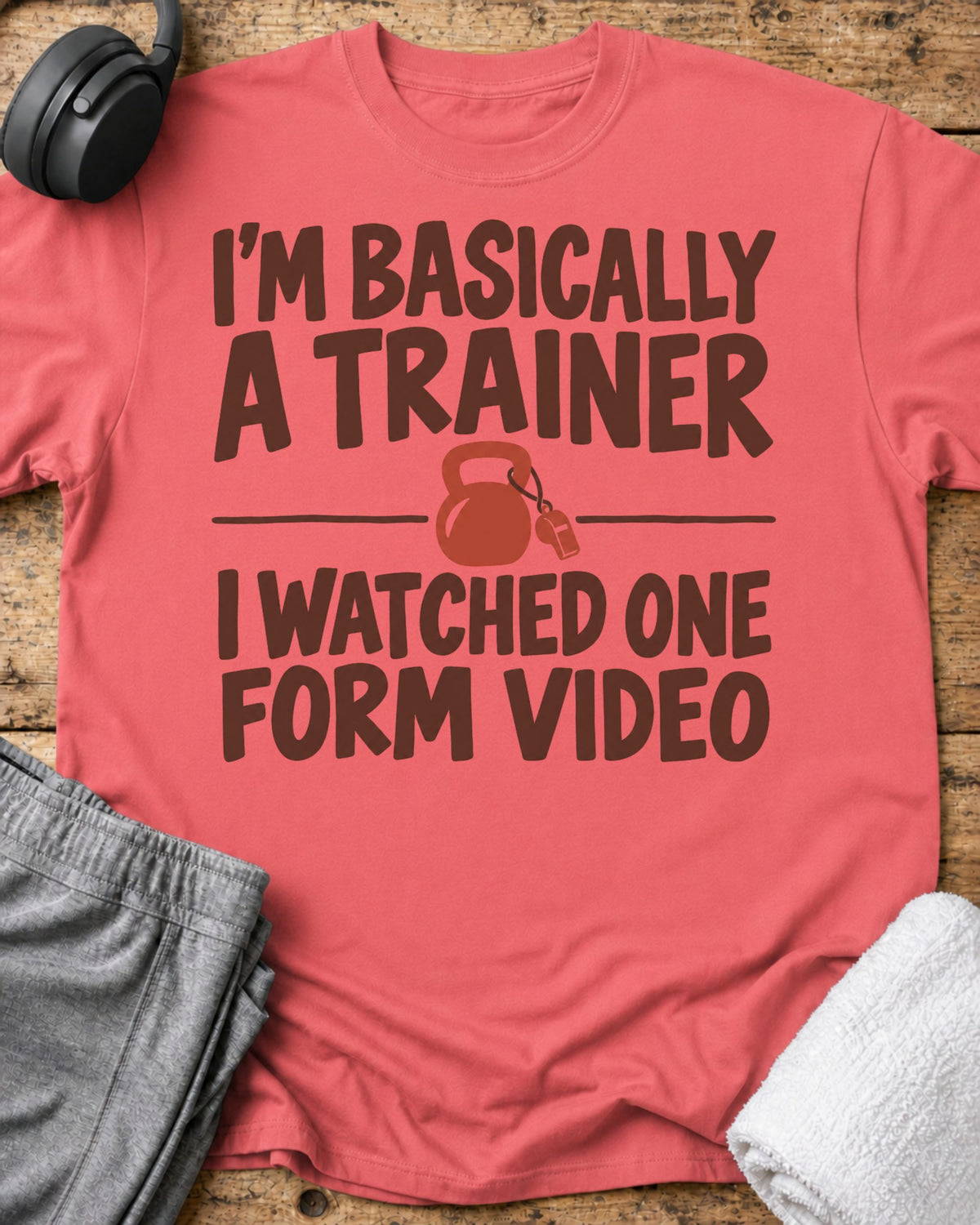 I'm Basically T-Shirt — Coral Silk