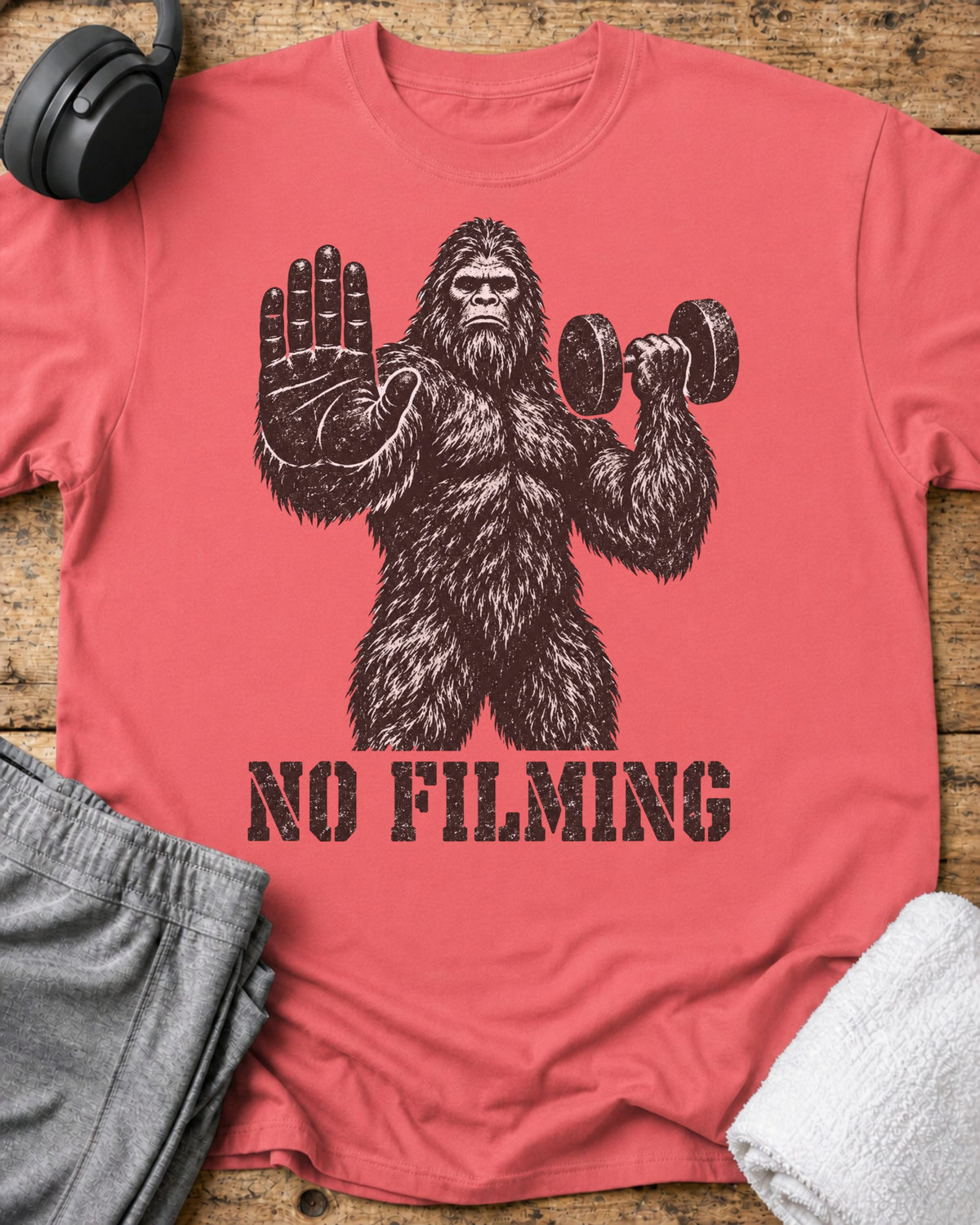 No Filming T-Shirt — Coral Silk
