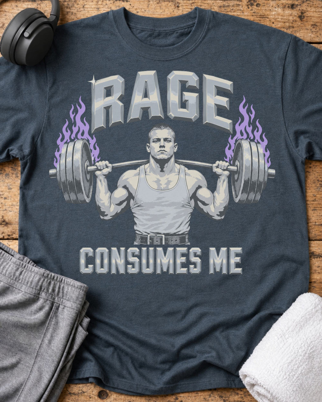 Rage Consumes Me T-Shirt — Dark Heather